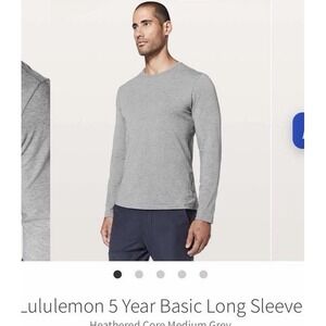 🍋EUC Lululemon 5 Year Basic Long Sleeve T-Shirt Men XXL CORE MEDIUM GREY M3AP5S
